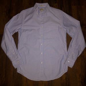 J Crew Slim Fit Cotton Oxford Blue And White Stripe Small NWOT